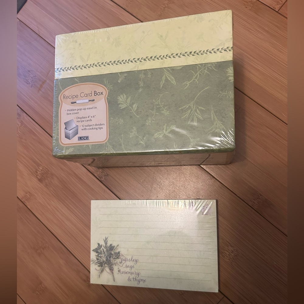 Lang Recipe Card Box in Green Pattern